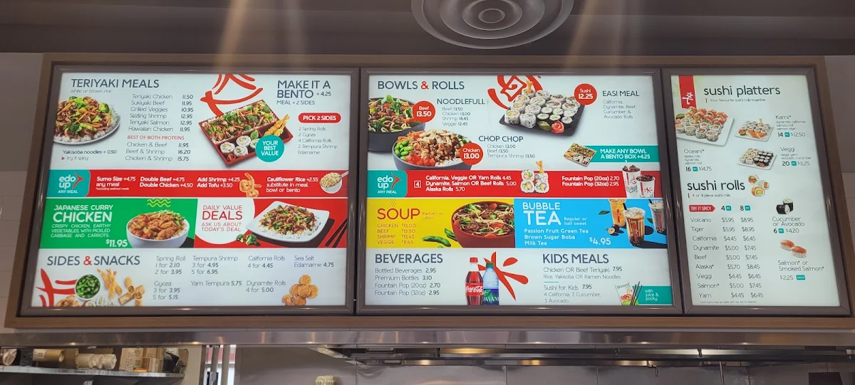 Menu, Edo Japan