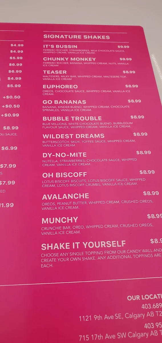 Menu, BUSSIN BURGER