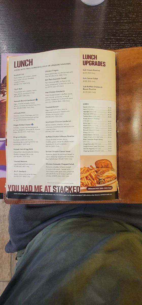 Menu, Stacked Pancake & Breakfast House