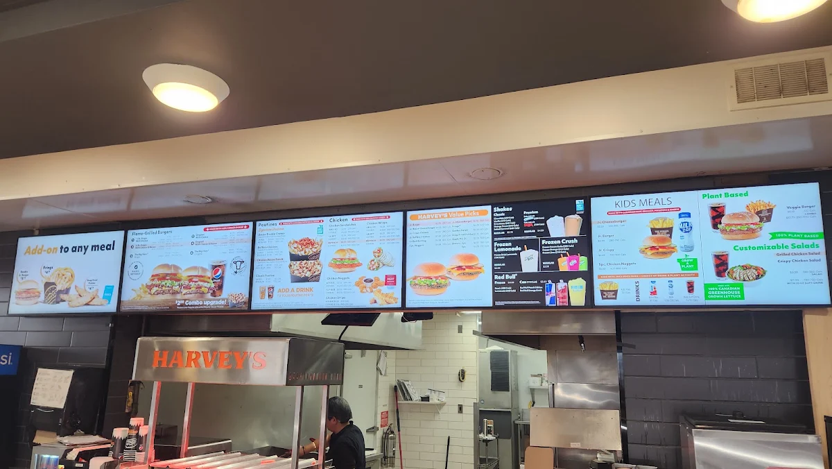 Menu, Harvey's