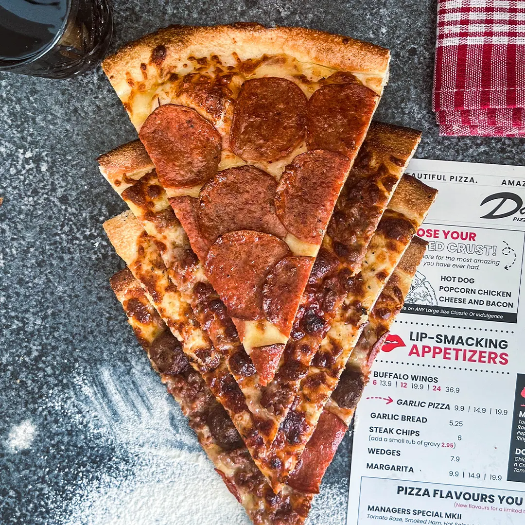 Menu, Dante's Pizza
