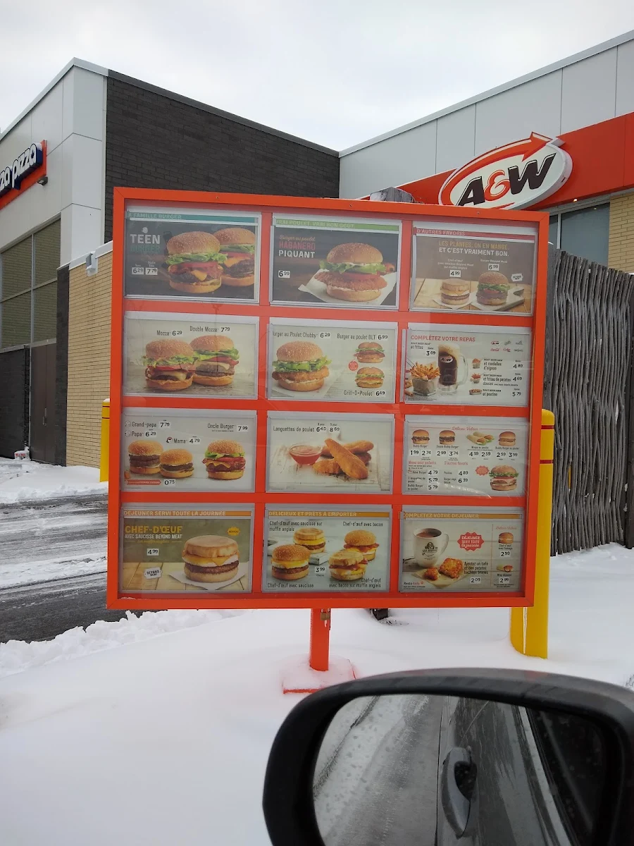 Menu, A&W Canada