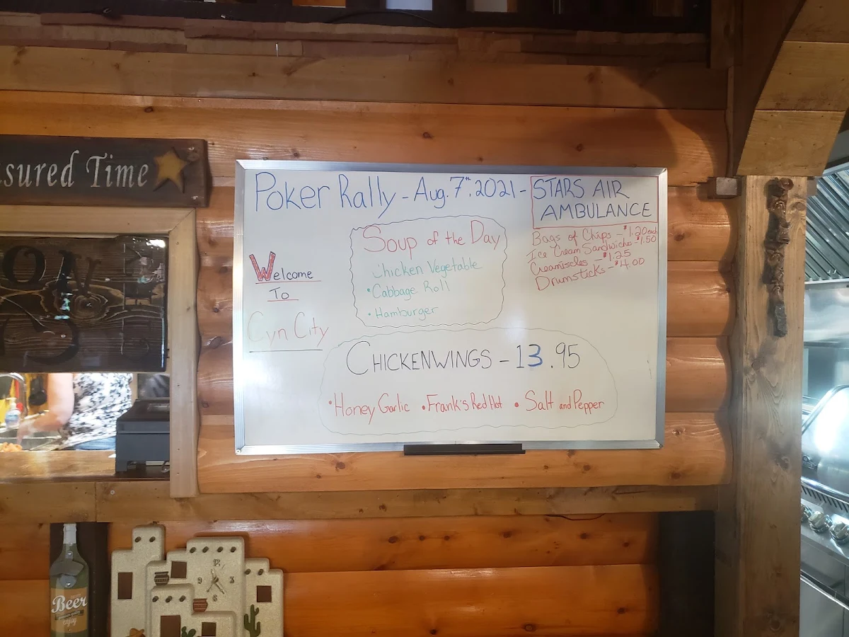 Menu, Cyn City Saloon