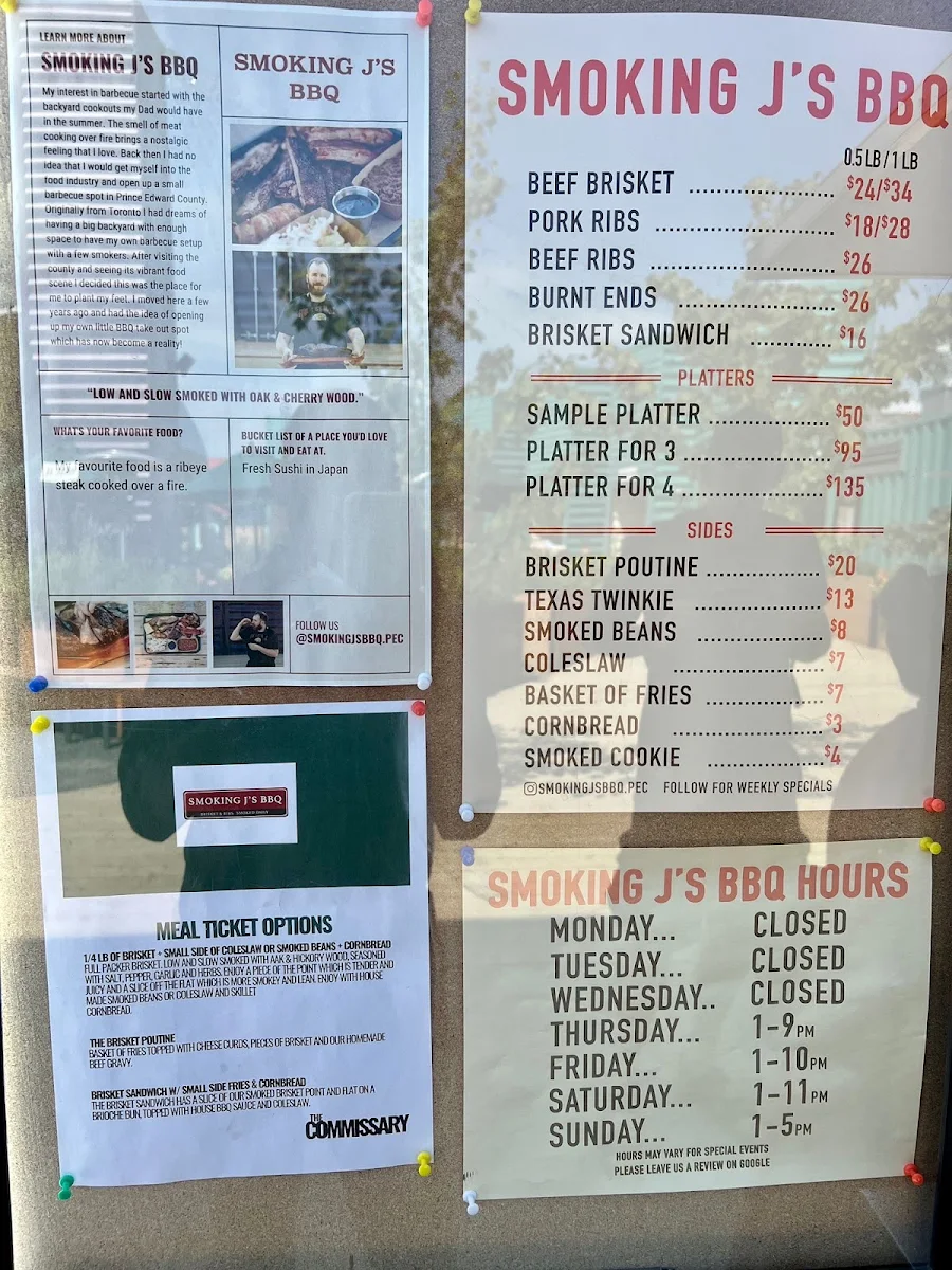 Menu, Smoking J’s BBQ