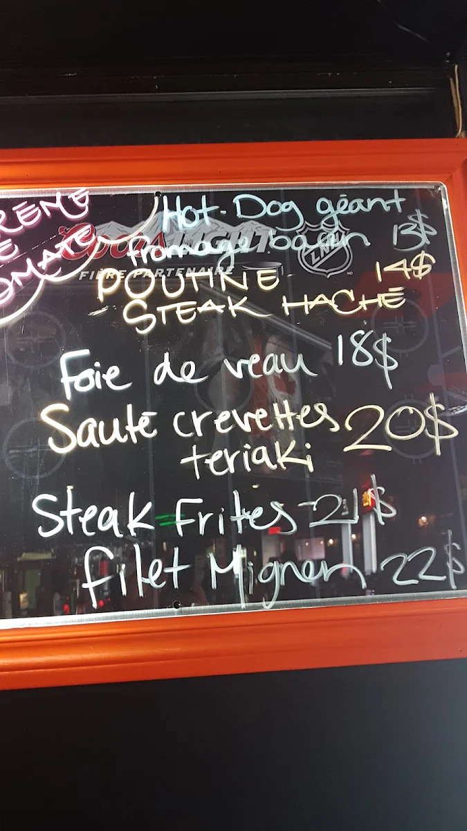 Menu, Pub Le Corail