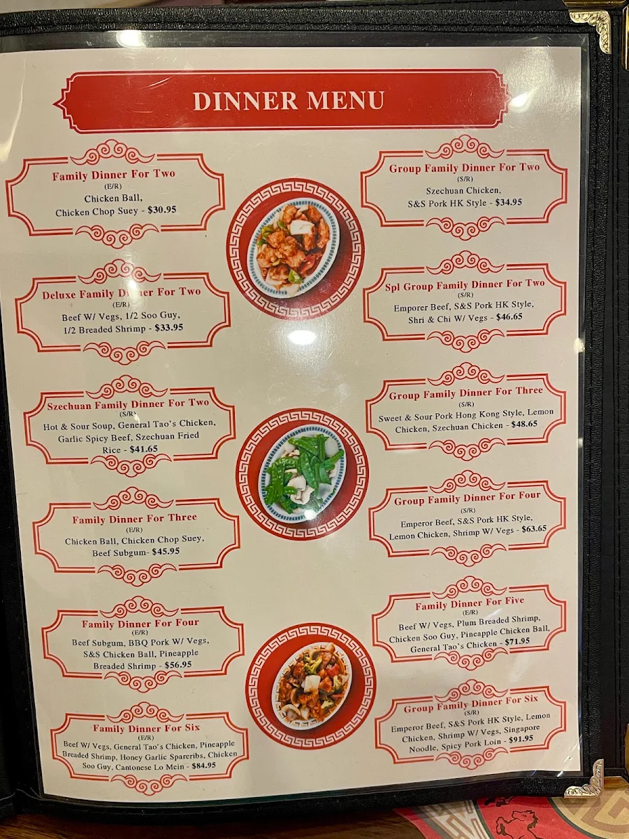 Menu, Tai Yan Palace