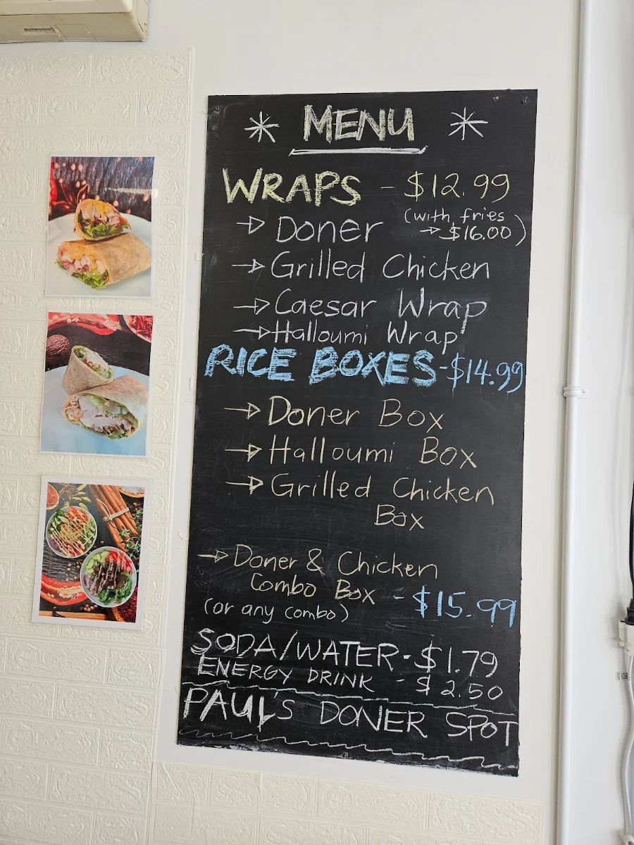 Menu, Paul's Döner Spot