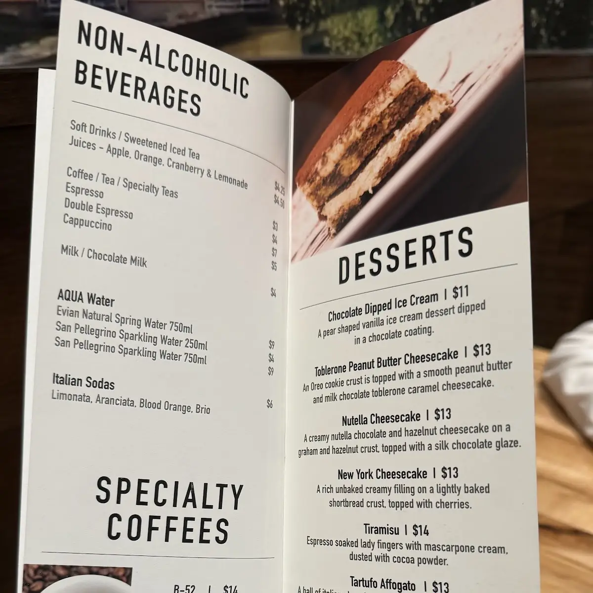 Menu, Antica Pizzeria & Ristorante