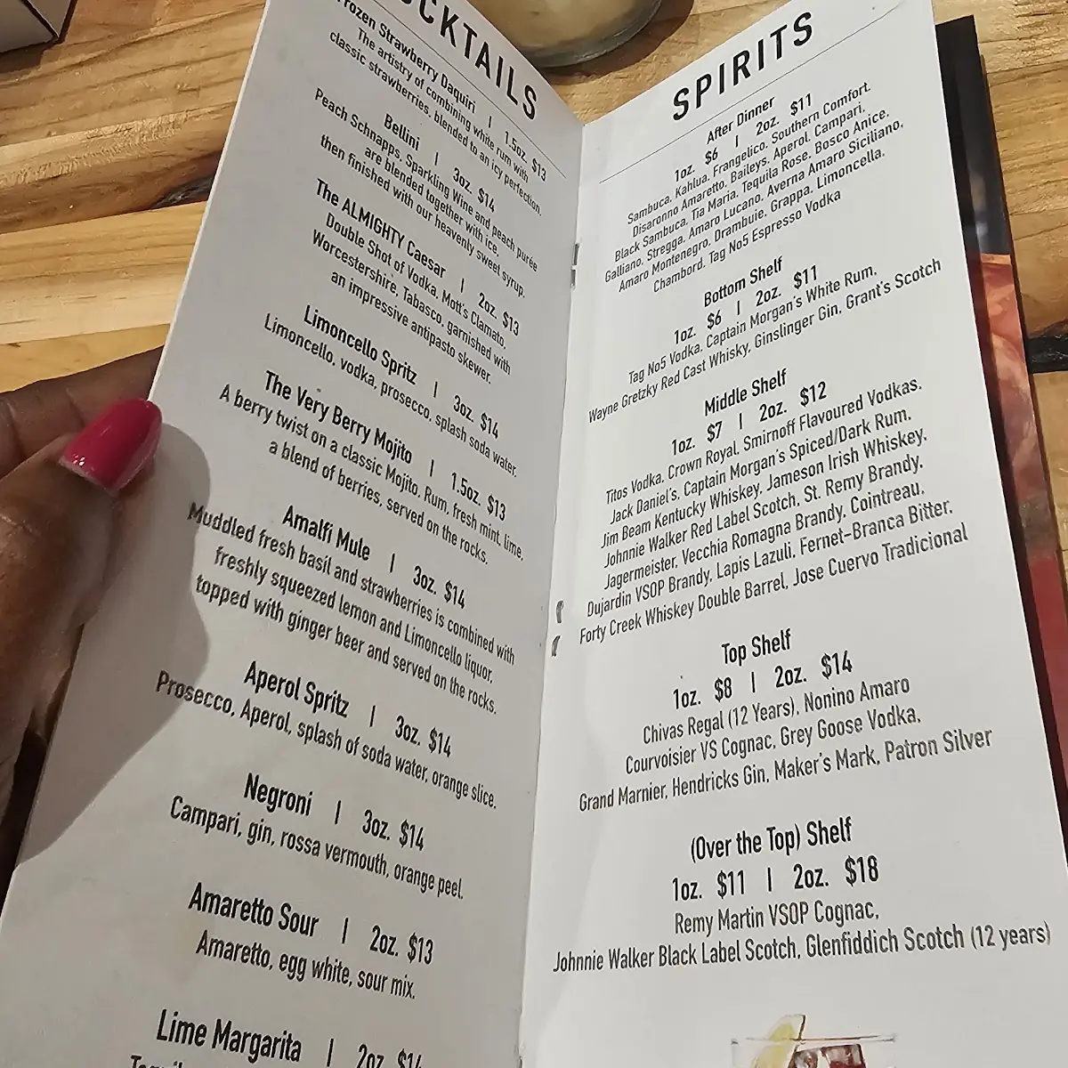 Menu, Antica Pizzeria & Ristorante
