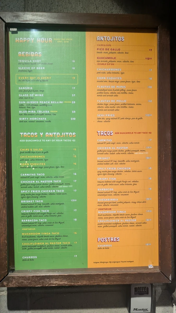 Menu, The King's Head Public House
