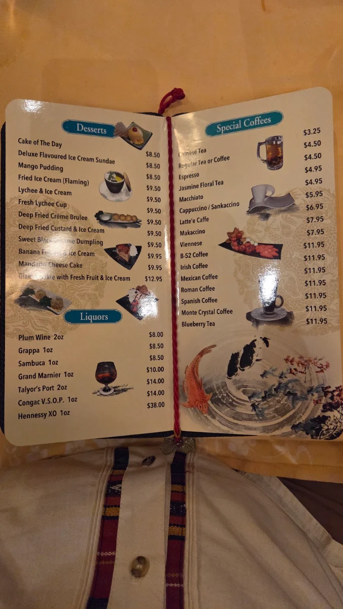 Menu, Cynthia's Chinese Restaurant - Oakville