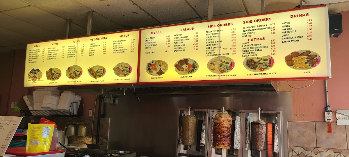 Menu, Shawarma Hot Spot