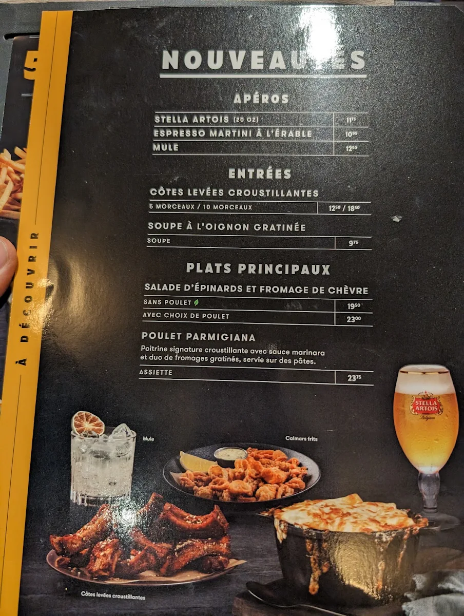 Menu, Rôtisserie St-Hubert