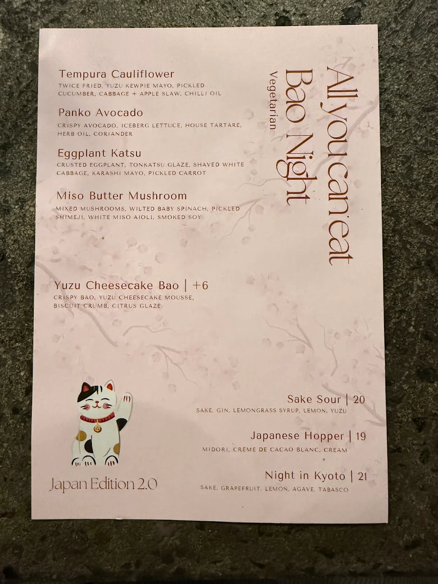 Menu, NOA Restaurant Cairns