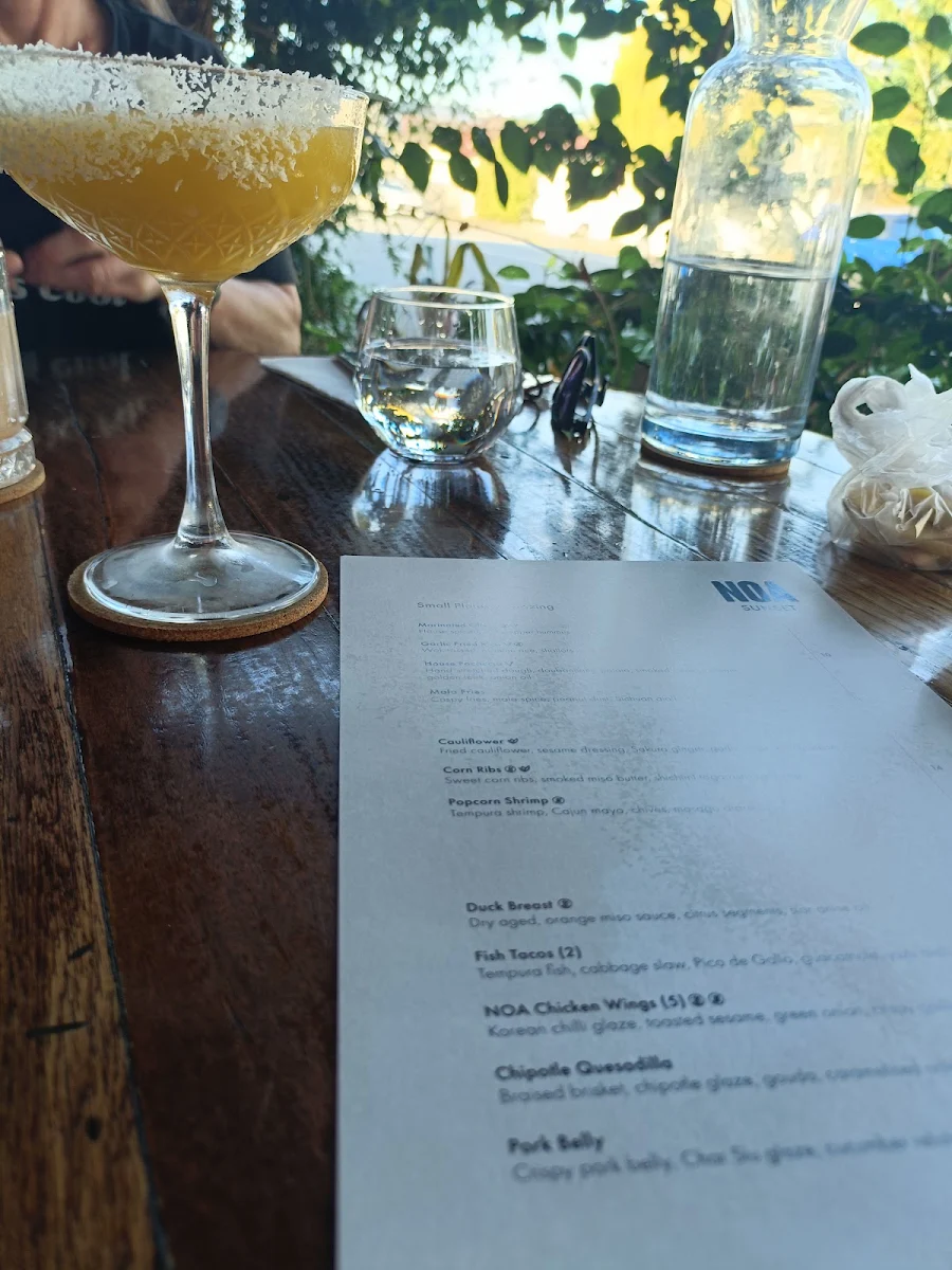 Menu, NOA Restaurant Cairns