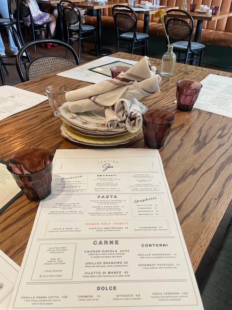 Menu, Cantina Gia