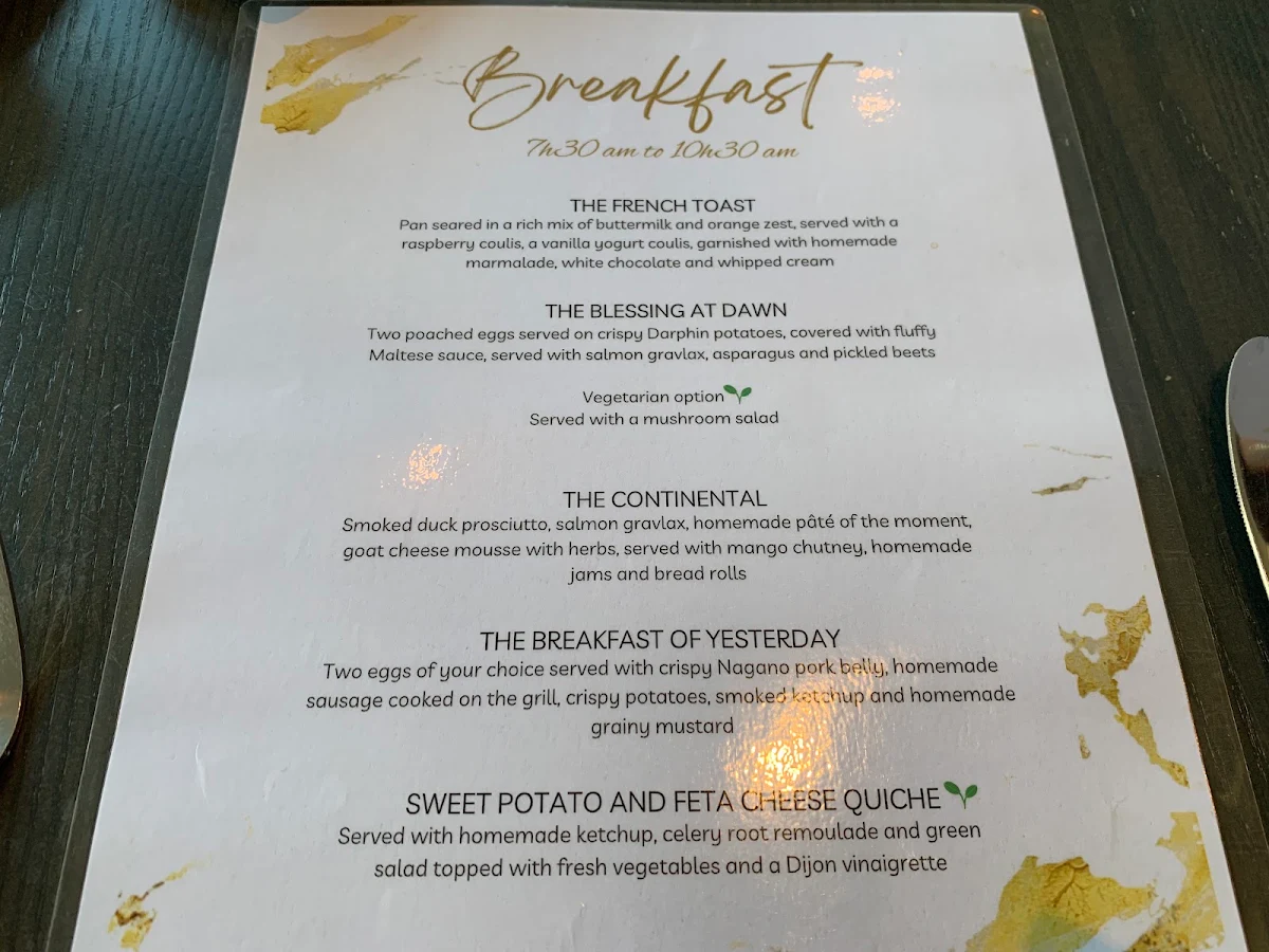 Menu, Muse at Wakefield Mill Hotel and Spa