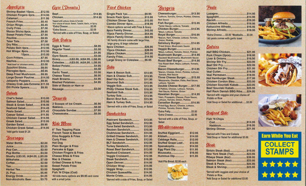 Menu, Chill and Grill Family Restaurant