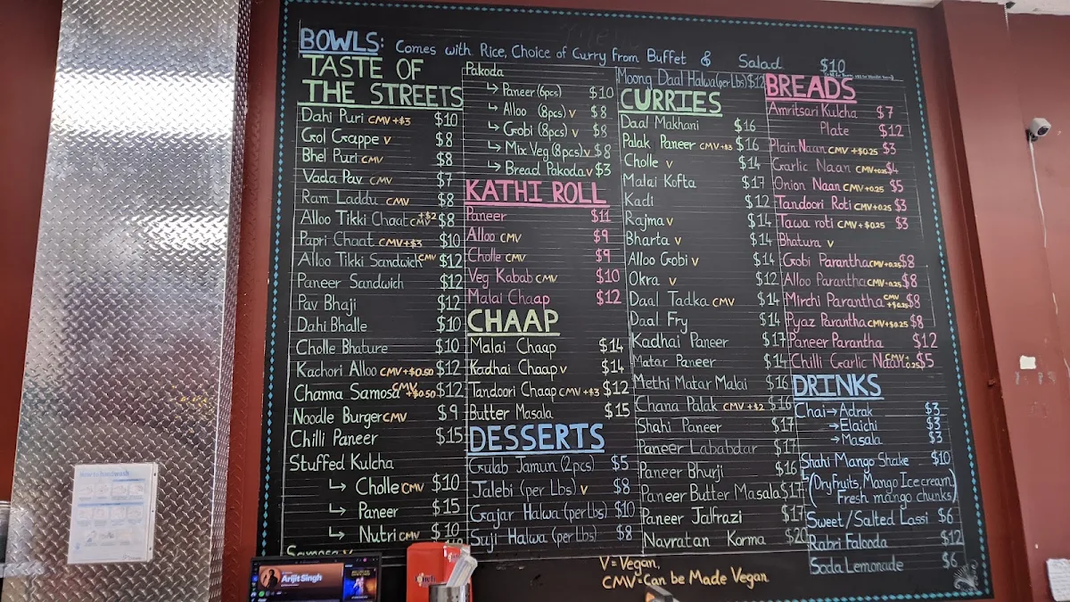 Menu, Lala Masala