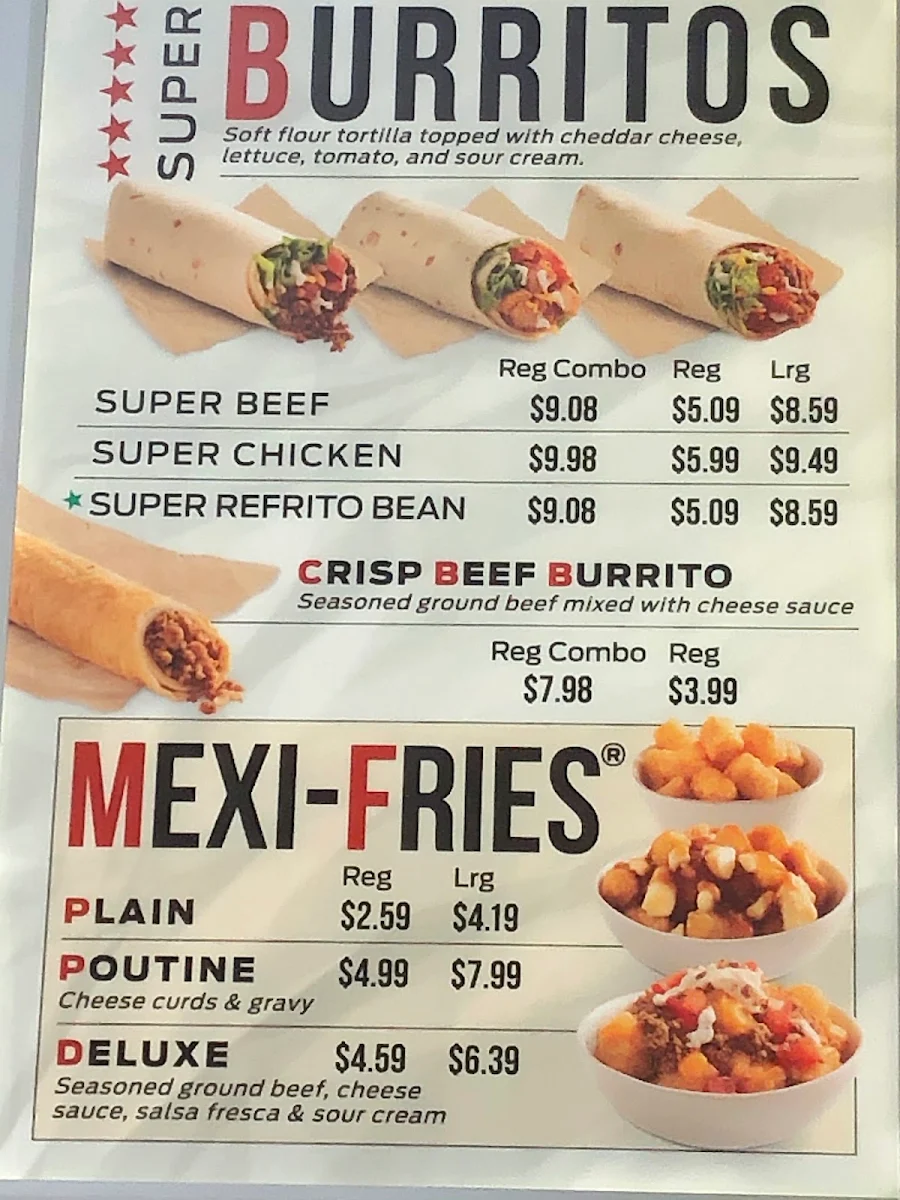 Menu, TacoTime