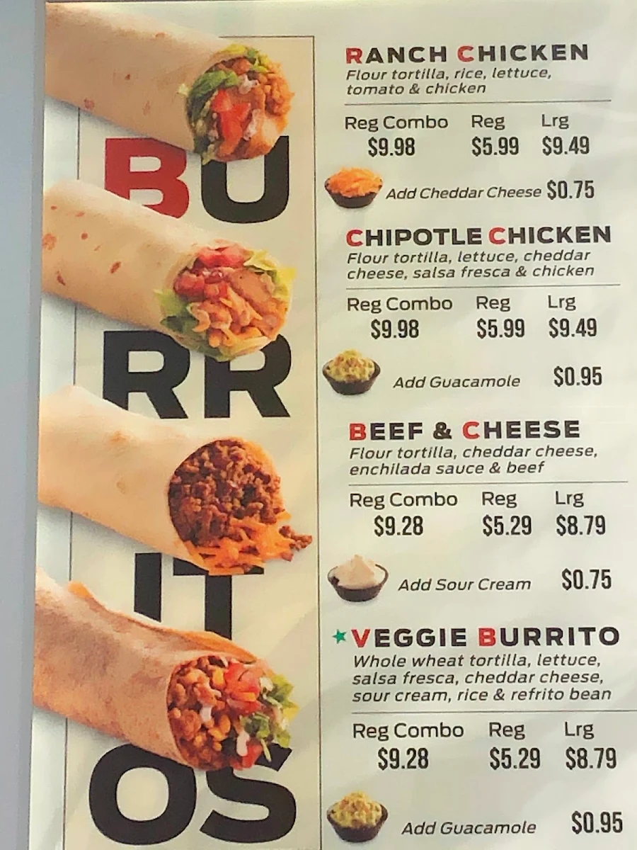 Menu, TacoTime