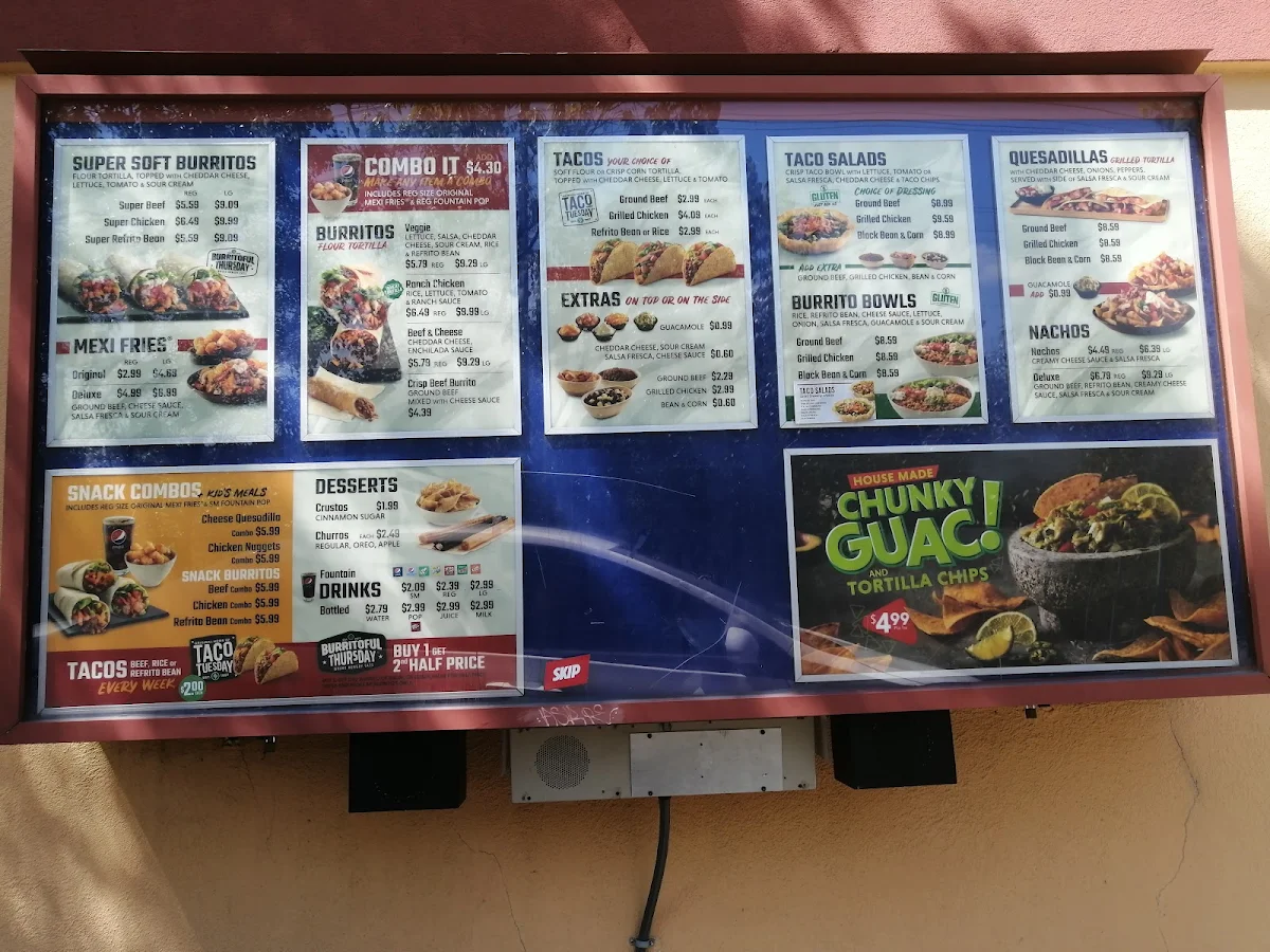 Menu, TacoTime