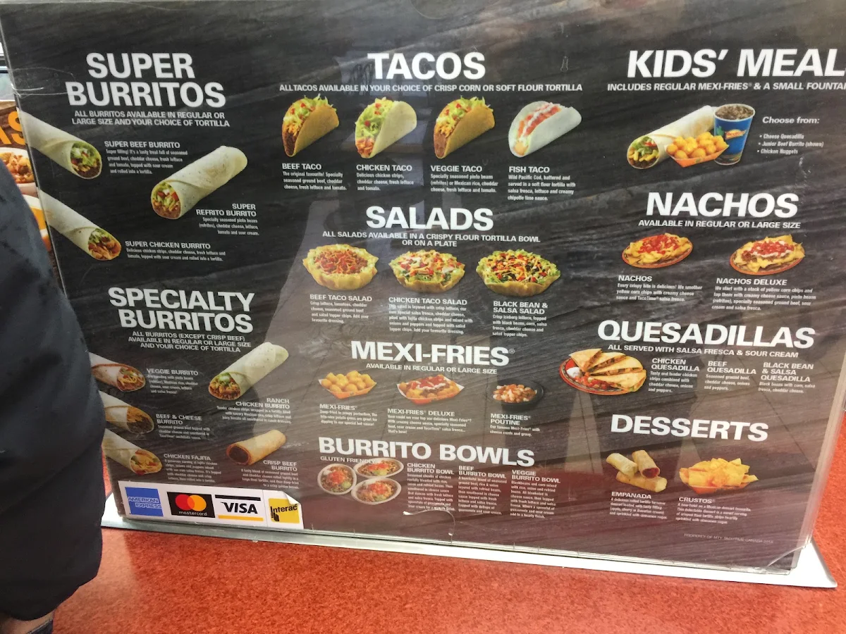 Menu, TacoTime