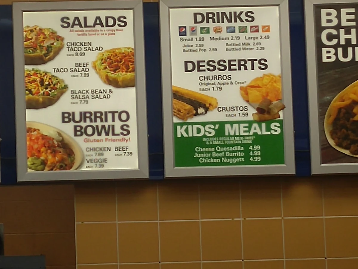 Menu, TacoTime