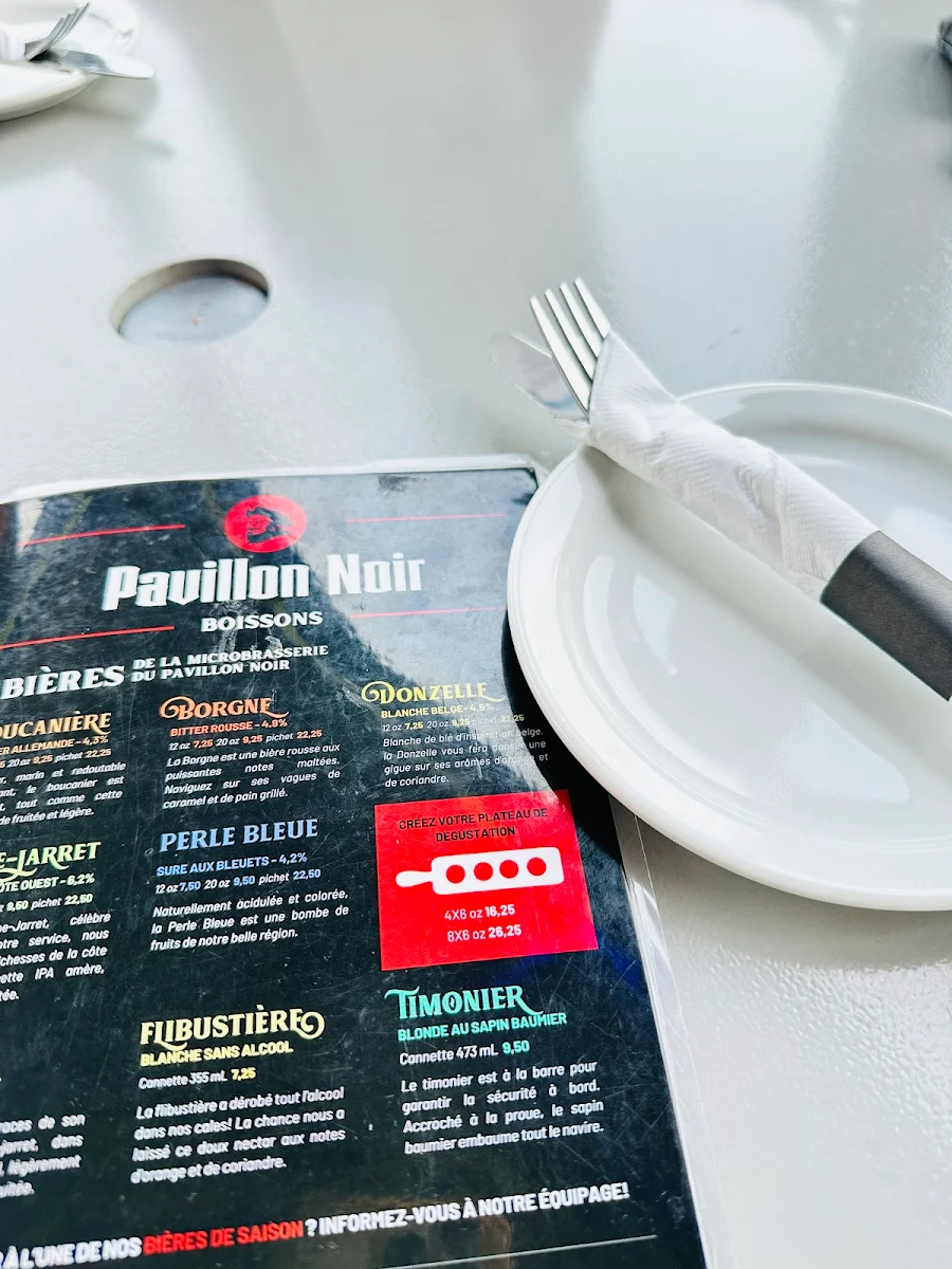 Menu, Au Pavillon Noir