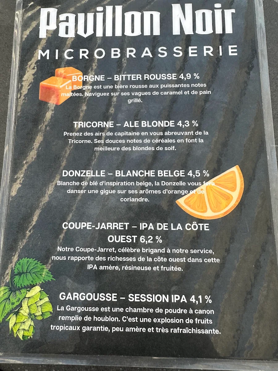Menu, Au Pavillon Noir