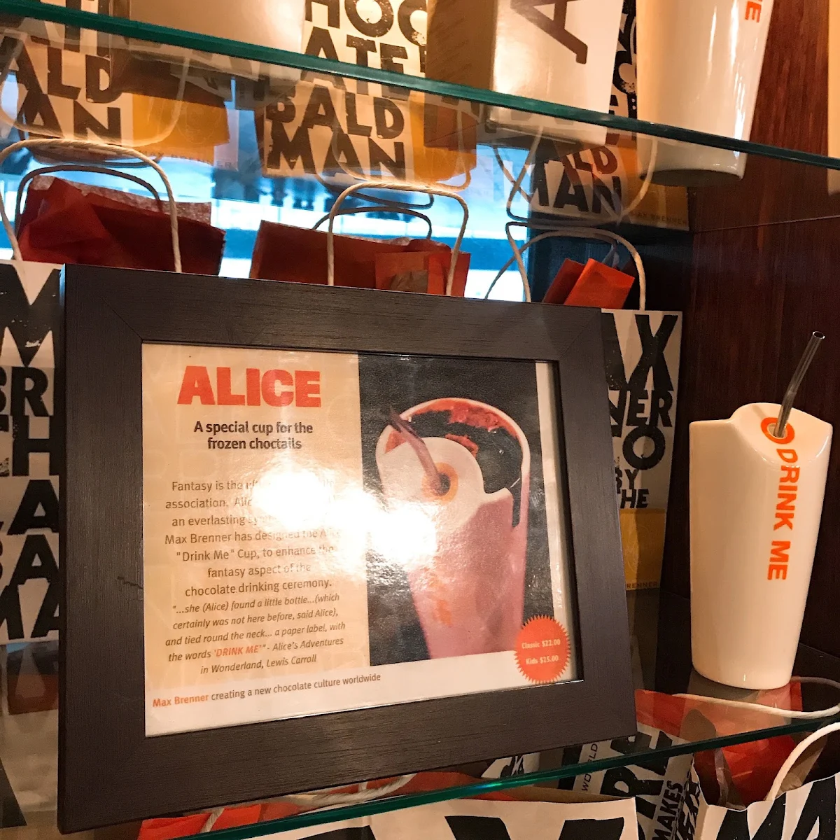 Menu, Max Brenner - Parramatta