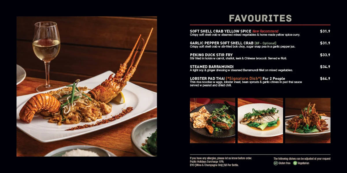 Menu, Infuzions Cammeray