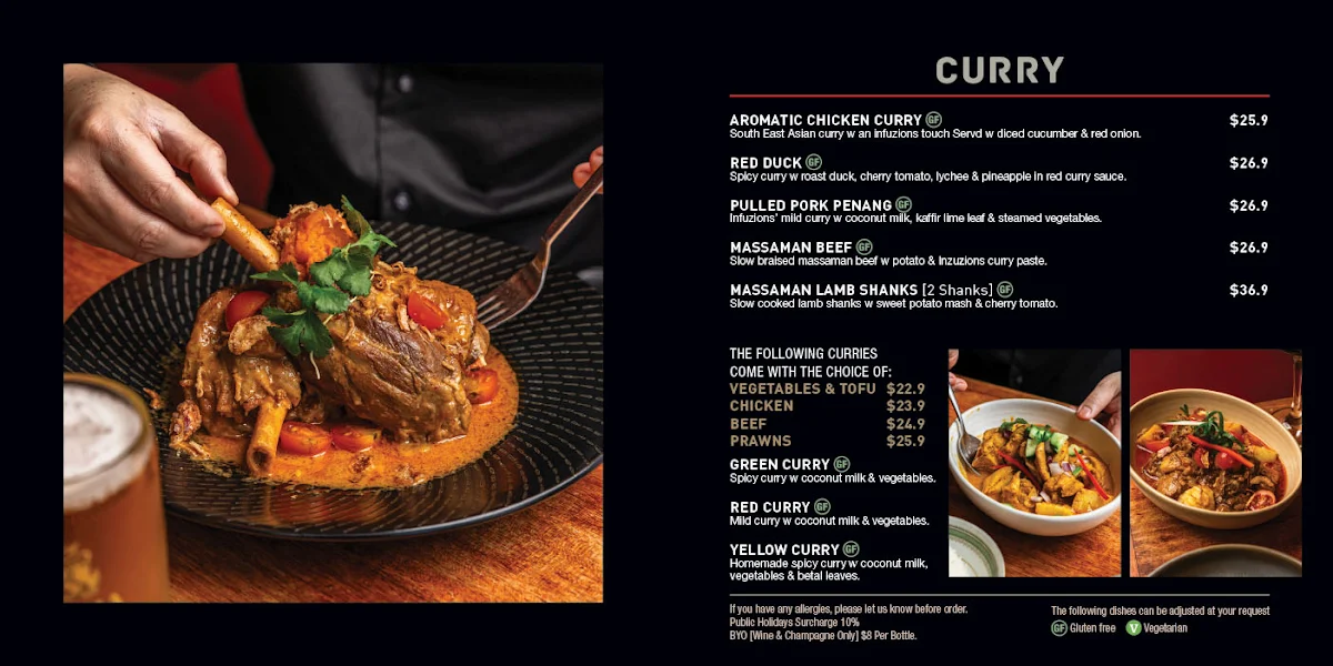 Menu, Infuzions Cammeray