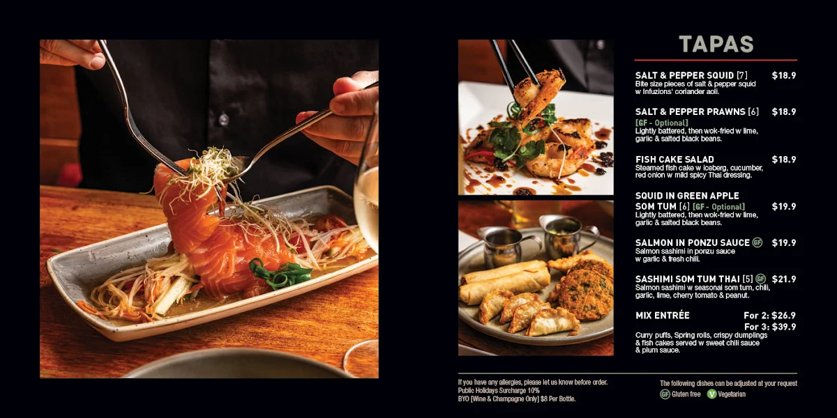 Menu, Infuzions Cammeray