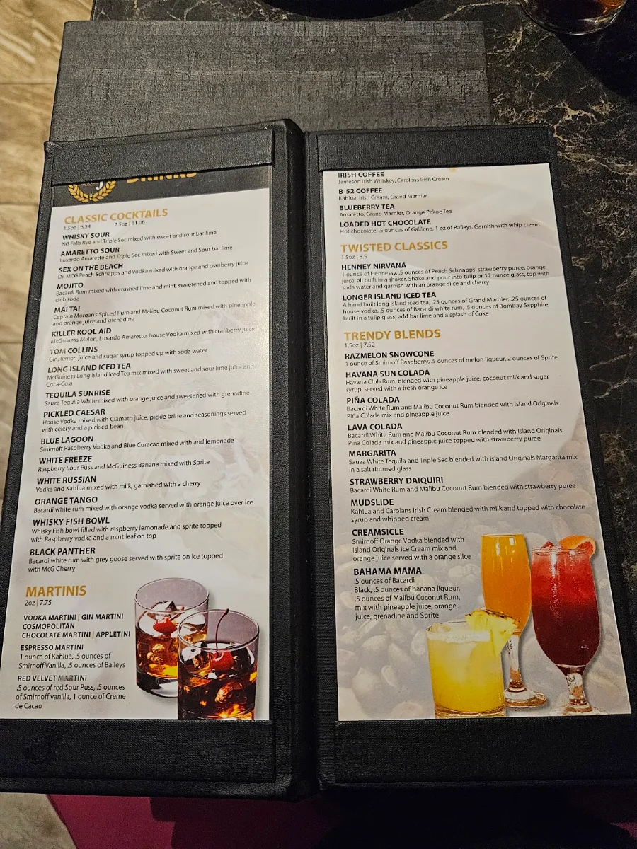 Menu, Whisky John's Oshawa