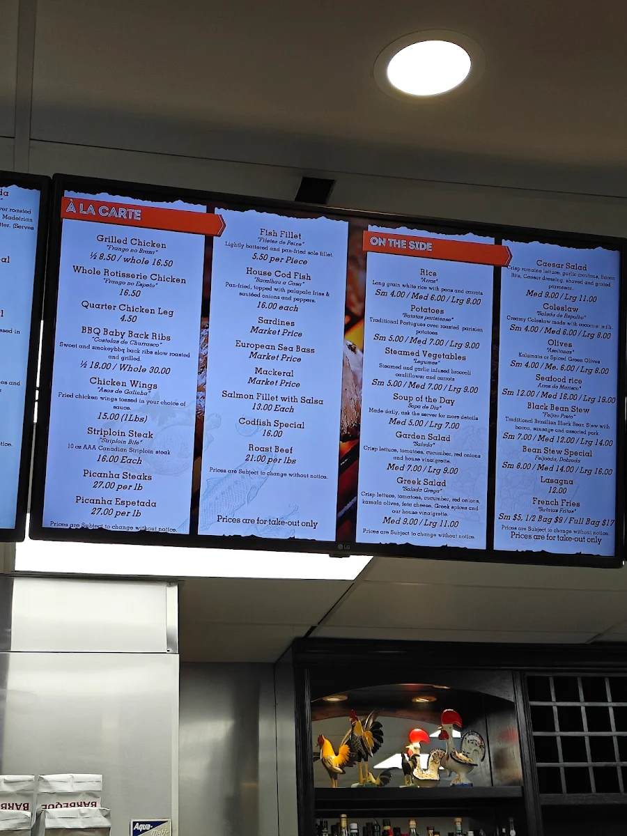 Menu, Costa Verde B.B.Q. & Portuguese Grill House