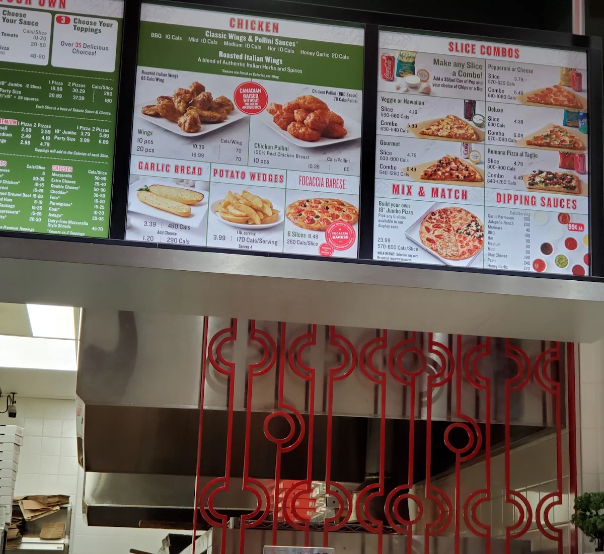 Menu, Pizza Nova