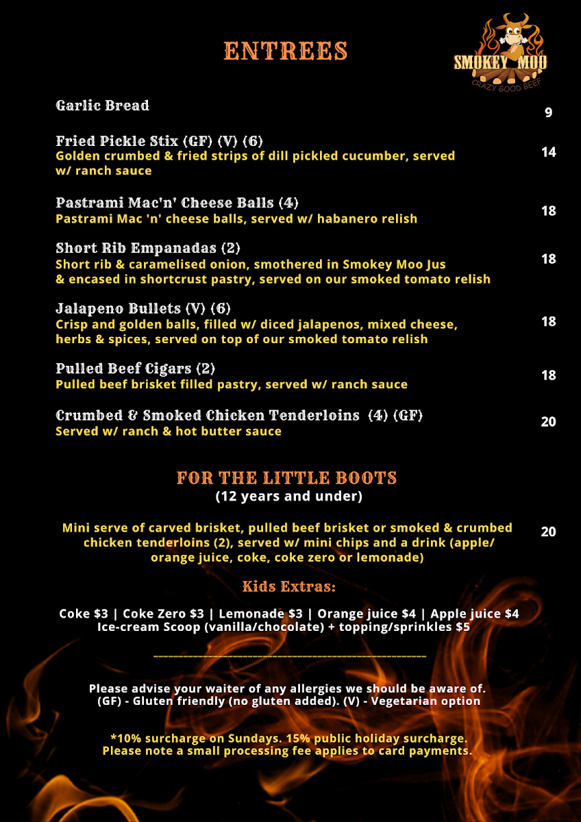 Menu, Smokey Moo