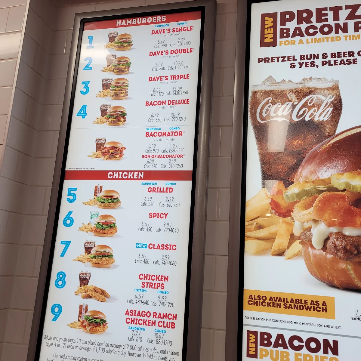 Menu, Wendy's