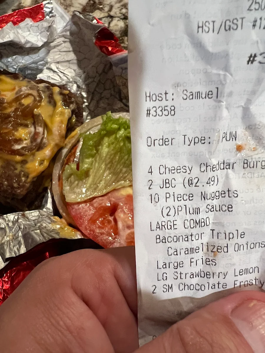 Menu, Wendy's