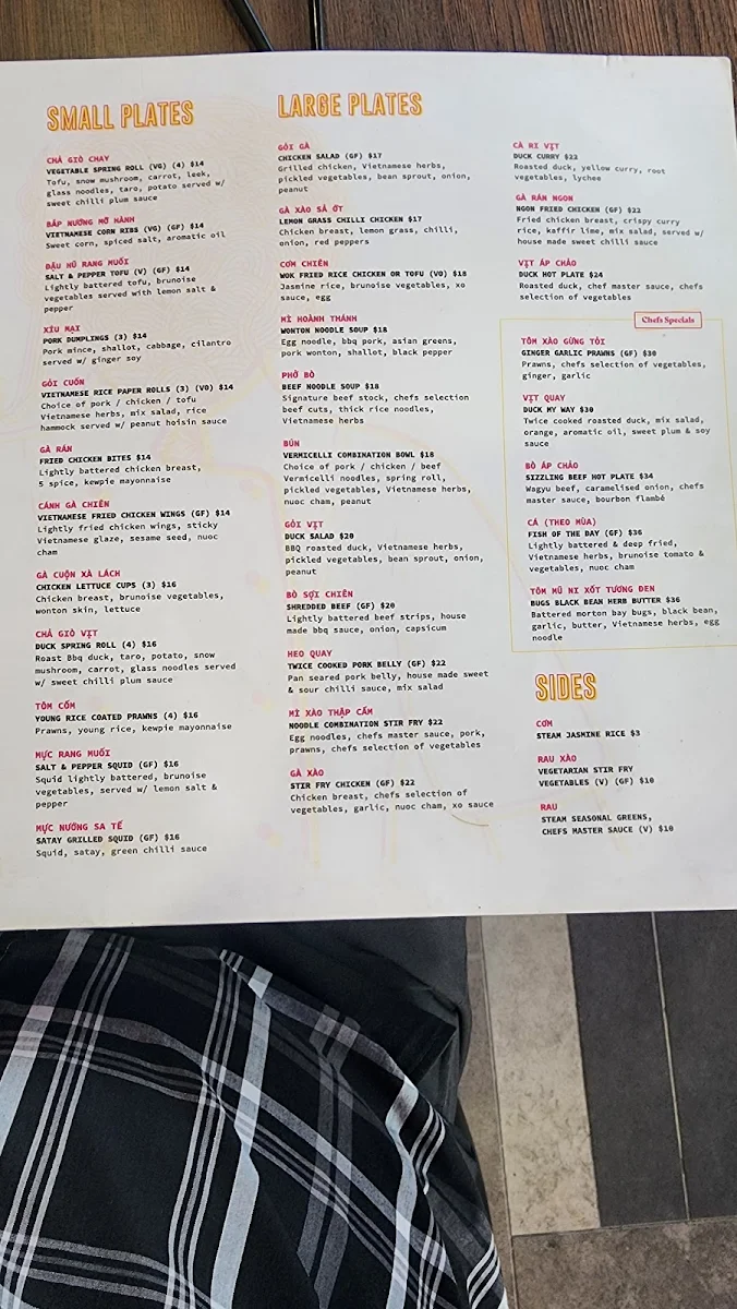 Menu, Ngon Brisbane