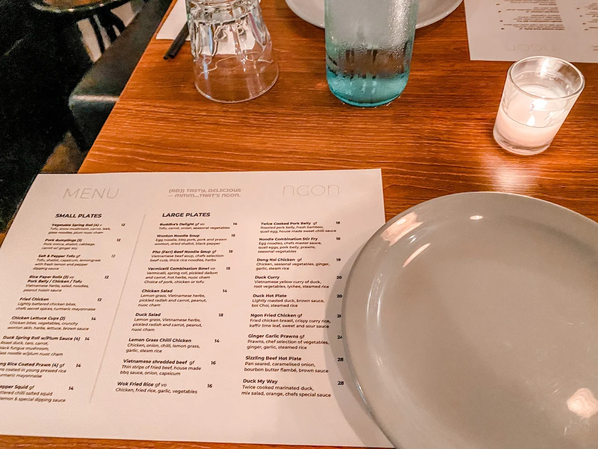 Menu, Ngon Brisbane