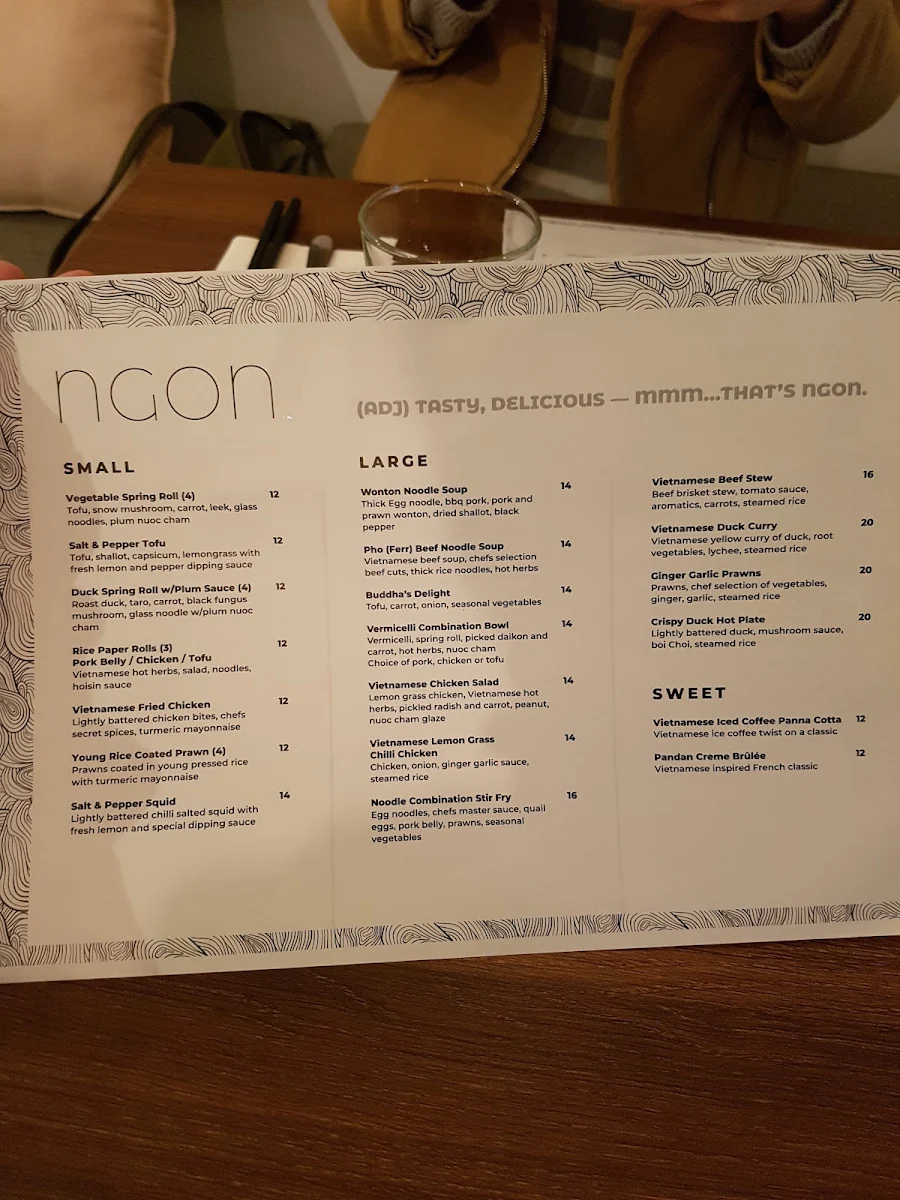 Menu, Ngon Brisbane