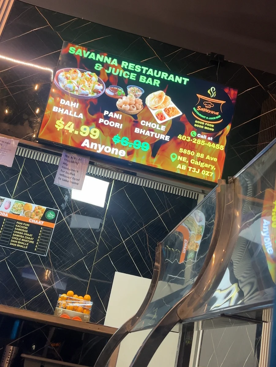 Menu, Savanna Restaurant and Juice Bar