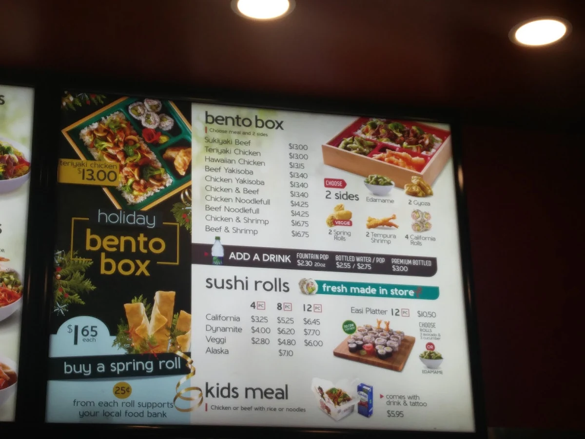 Menu, Edo Japan