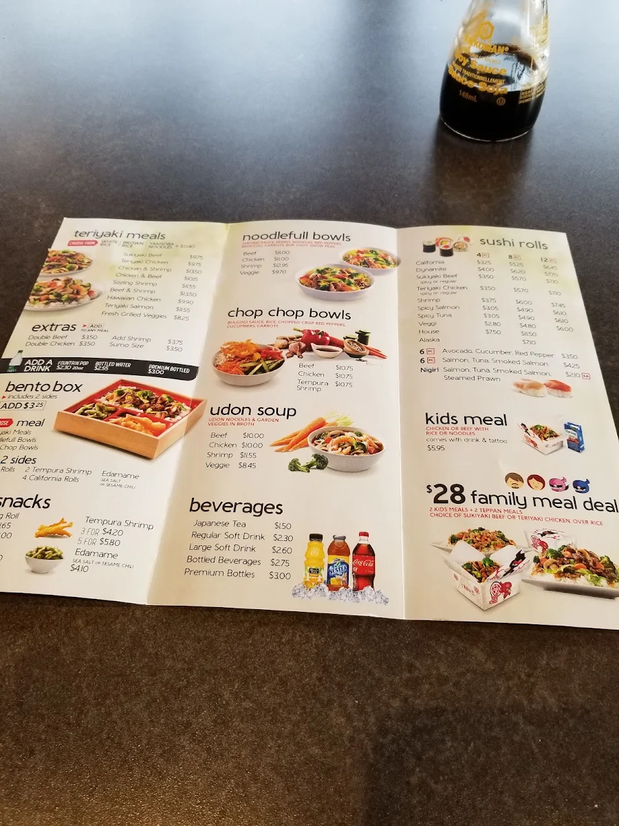 Menu, Edo Japan