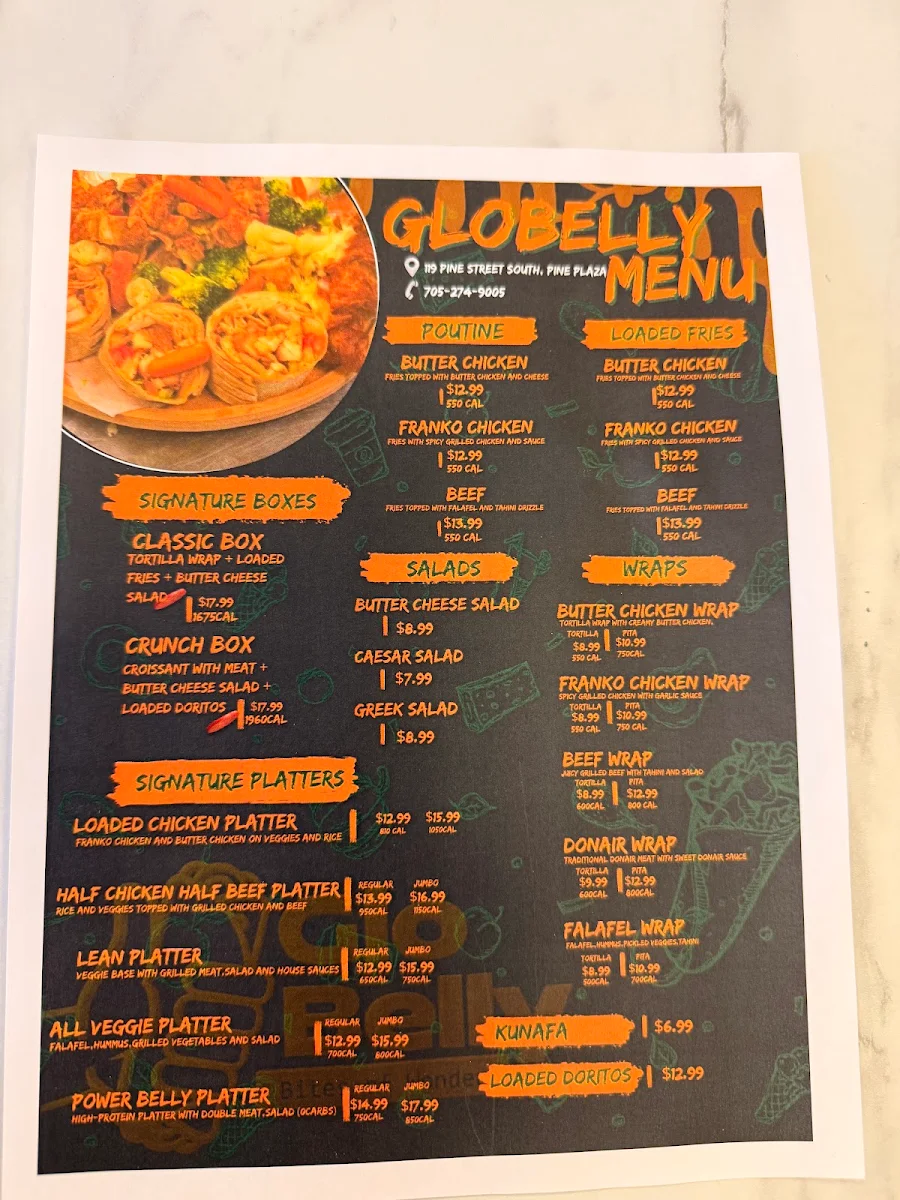 Menu, GLOBELLY