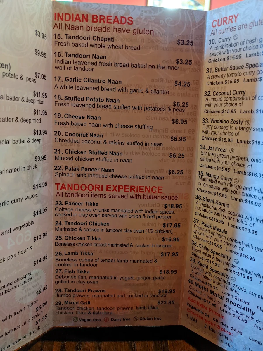 Menu, Royal Zayka