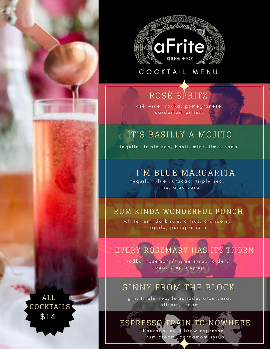 Menu, aFrite Restaurant