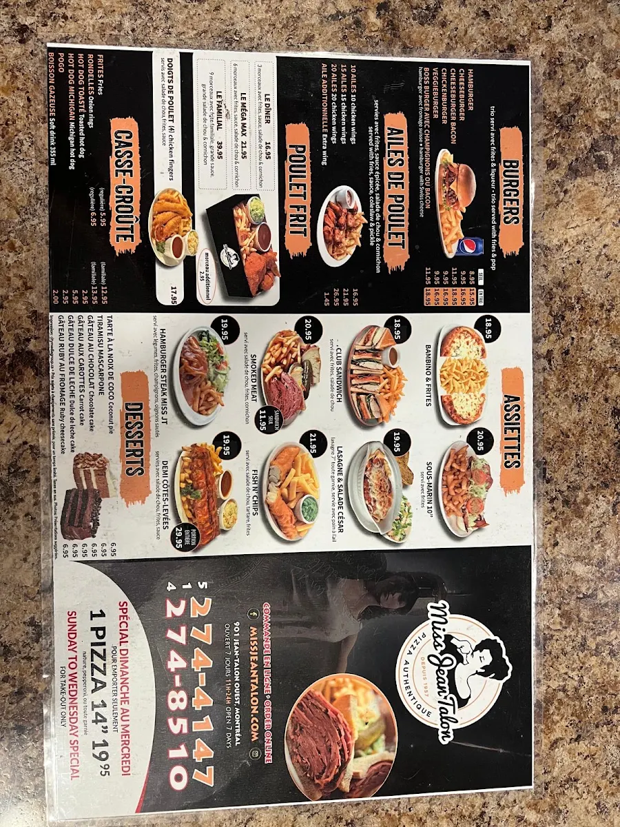 Menu, Pizzeria Miss Jean-Talon Souvlaki